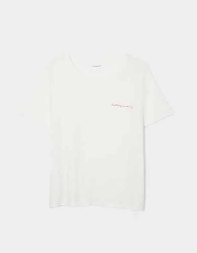 T-shirt imprimé à col rond en 100% coton - écru - celio - Modalova