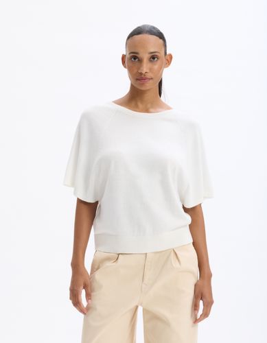 Gilet ample en maille fine - écru - celio - Modalova