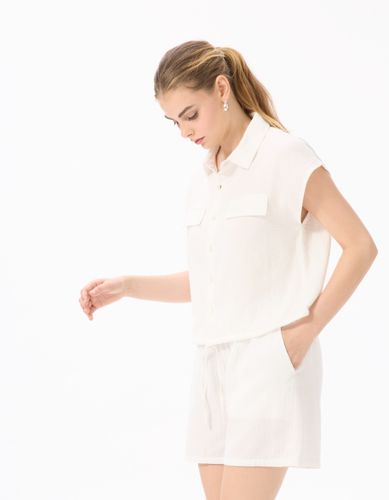 Chemisier en gaze de coton sans manches - celio - Modalova