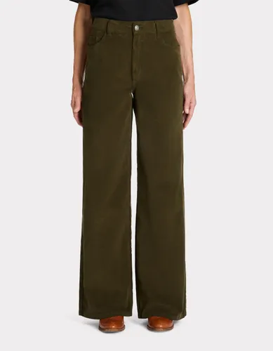 Pantalon large en velours - kaki - celio - Modalova