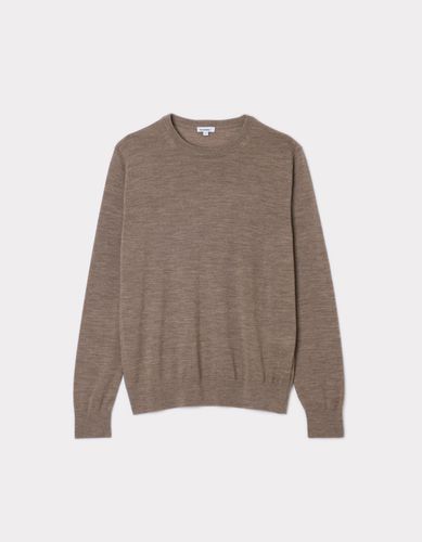 Pull 100% laine mérinos à col rond - taupe - celio - Modalova