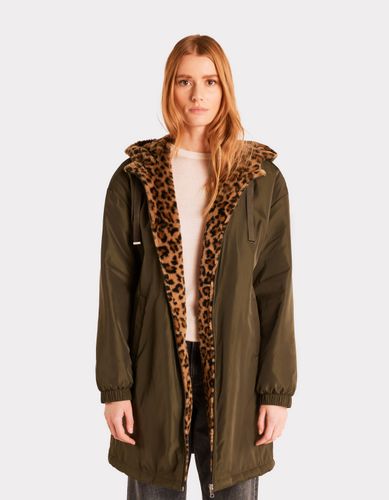 Parka mi-long - kaki et léopard - celio - Modalova