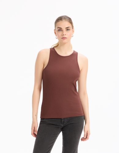 Débardeur côtelé uni - rose - celio - Modalova