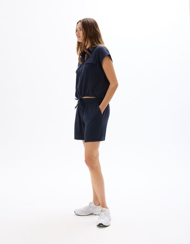Short en voile de coton - marine - celio - Modalova