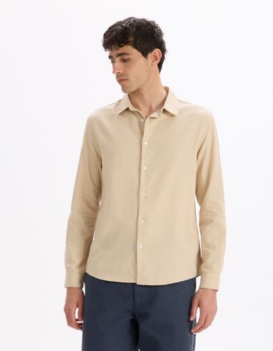 Chemise regular en coton viscose - camaieu - Modalova