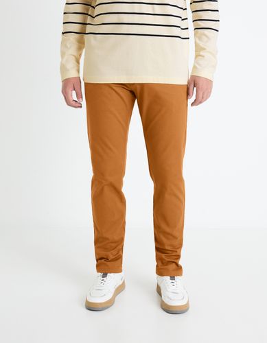 Pantalon chino slim en coton stretch - camaieu - Modalova