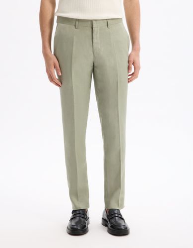 Pantalon de costume slim 100% lin - camaieu - Modalova