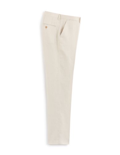 Pantalon de costume slim en lin - beige - camaieu - Modalova