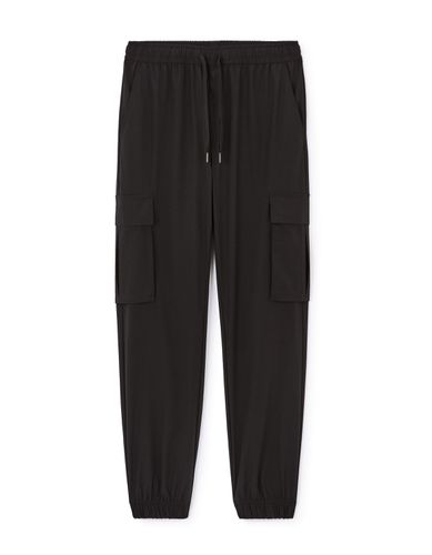 Pantalon cargo slim stretch - noir - camaieu - Modalova