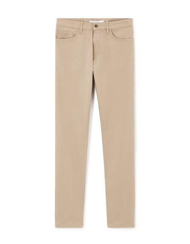 Pantalon slim coton stretch - beige - camaieu - Modalova