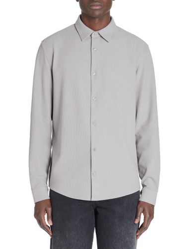 Chemise regular maille gaufré stretch - gris - camaieu - Modalova