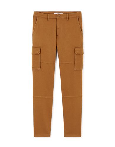 Pantalon cargo straight coton stretch - marron - camaieu - Modalova