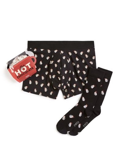 Coffret boxer et chaussettes hot chocolate - camaieu - Modalova