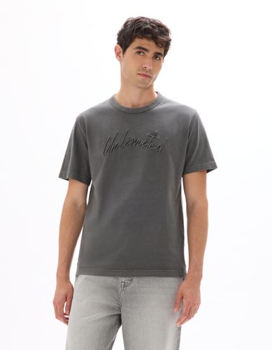 T-shirt boxy col rond 100% coton - camaieu - Modalova