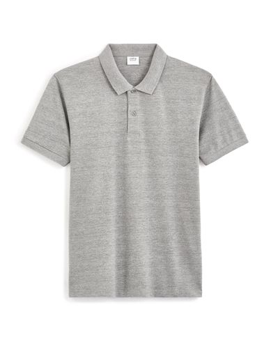 Polo piqué straight 100% coton - gris - camaieu - Modalova