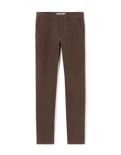 Pantalon chino slim en coton stretch - marron - camaieu - Modalova