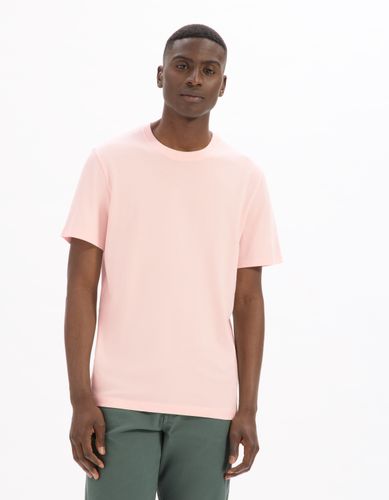 T-shirt regular col rond 100% coton - rose - camaieu - Modalova