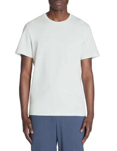 T-shirt regular col rond 100% coton - bleu vert - camaieu - Modalova