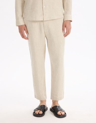 Pantalon straight 100% lin 7/8ème - camaieu - Modalova