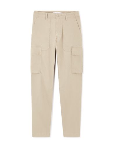 Pantalon cargo straight 100% coton stretch - camaieu - Modalova