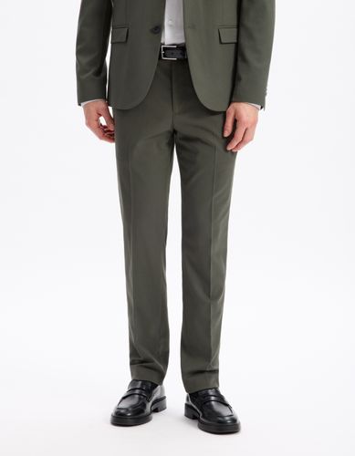 Pantalon de costume slim stretch - kaki clair - camaieu - Modalova
