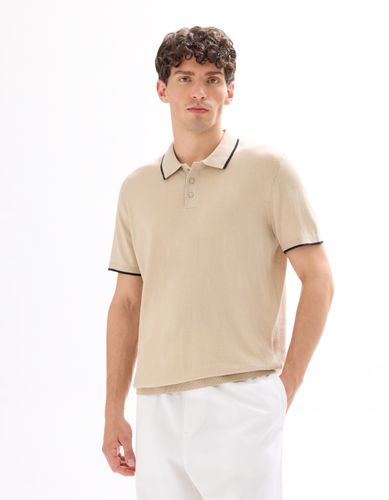 Polo regular en jersey fantaisie - sand - camaieu - Modalova