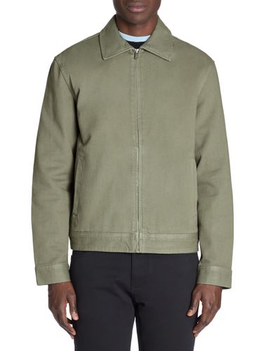 Veste zippée col chemise 100% coton - camaieu - Modalova