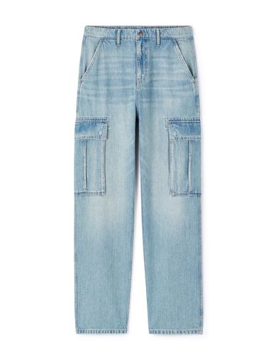 Jean baggy 100% coton C75 - bleu clair - camaieu - Modalova