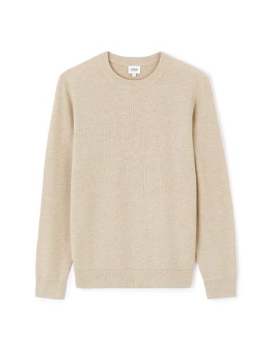 Pull col rond 100% coton - taupe - camaieu - Modalova