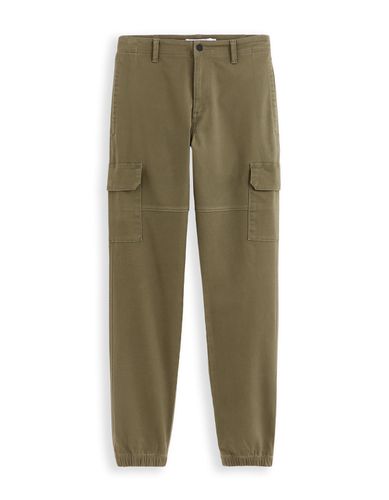 Pantalon cargo slim en coton stretch - kaki foncé - camaieu - Modalova