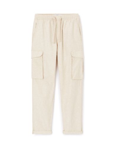 Pantalon cargo slim en lin et coton - camaieu - Modalova