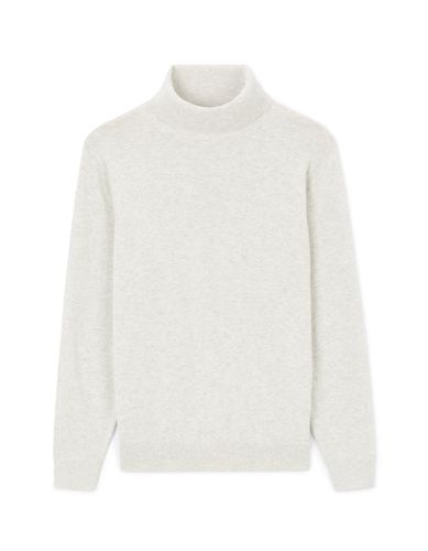 Pull col roulé 100% coton - blanc - camaieu - Modalova