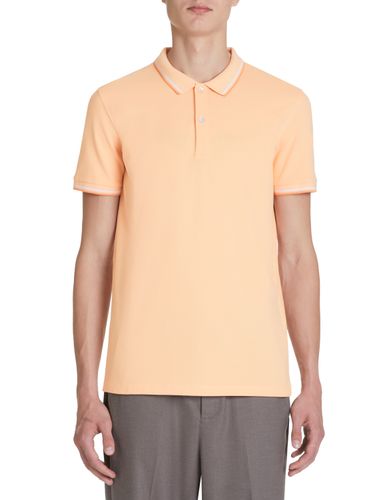Polo piqué slim en coton stretch - orange - camaieu - Modalova