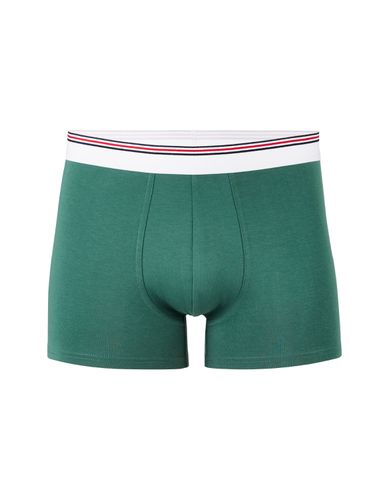 Boxer coton stretch ceinturé contrastée - vert - camaieu - Modalova