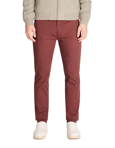 Pantalon chino slim coton stretch - bordeaux - camaieu - Modalova