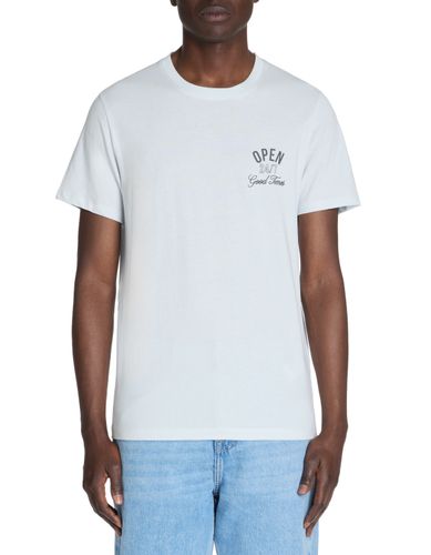 T-shirt straight col rond 100% coton - bleu clair - camaieu - Modalova