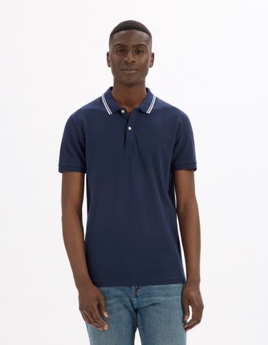 Polo slim coton stretch - marine - camaieu - Modalova