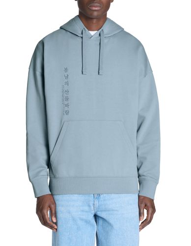 Sweat oversize col rond 100% coton - bleu - camaieu - Modalova