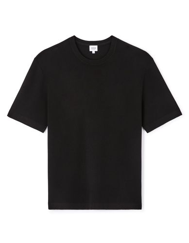 T-shirt col rond en tricot - noir - camaieu - Modalova