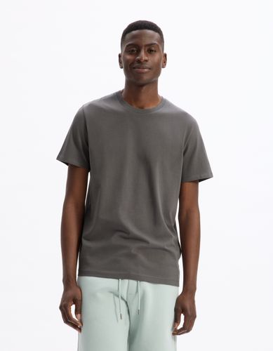 T-shirt straight col rond 100% coton - camaieu - Modalova