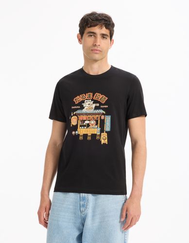 T-shirt straight col rond 100% coton - camaieu - Modalova