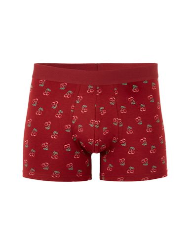 Boxer à motifs cerises néon - rouge - camaieu - Modalova