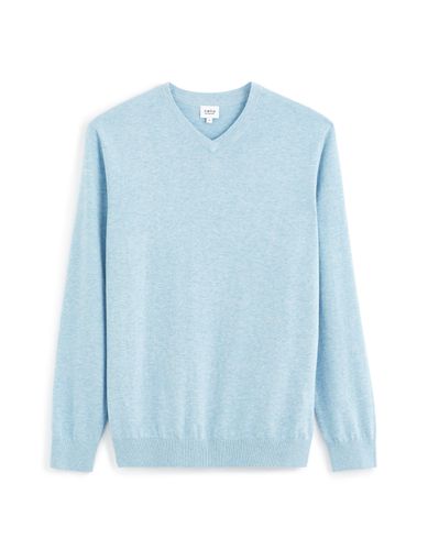 Pull col V 100% coton - bleu - camaieu - Modalova