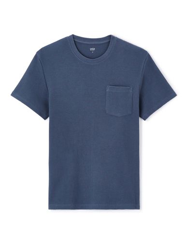 T-shirt col rond 100% coton - bleu - camaieu - Modalova