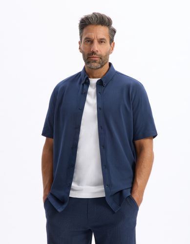 Chemisette regular en jersey piqué - marine - camaieu - Modalova