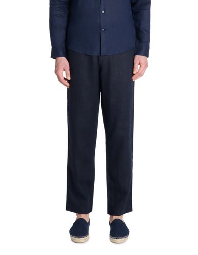 Pantalon straight 100% lin - marine - camaieu - Modalova