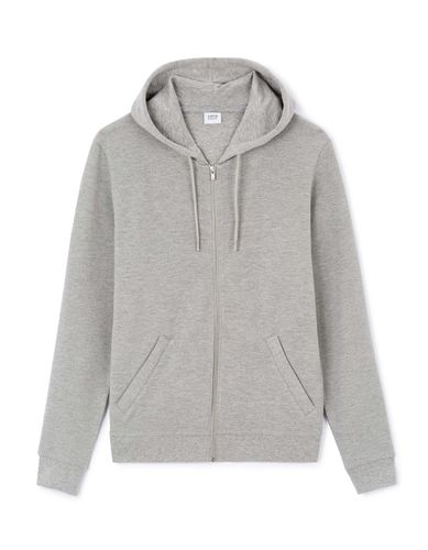 Sweat à capuche en coton mélangé - gris - camaieu - Modalova