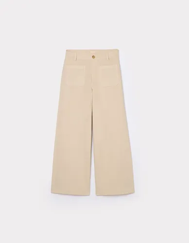 Pantalon large - naturel - camaieu - Modalova