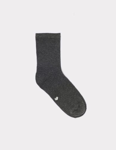 Chaussettes courtes en coton - gris anthracite - camaieu - Modalova