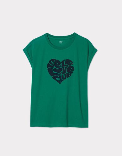 T-shirt imprimé texturé sans manches - vert émeraude - camaieu - Modalova